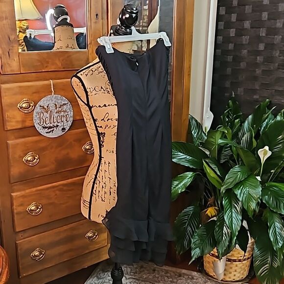 Cache Strapless Black Midi Cocktail dress size 4 - Picture 8 of 13